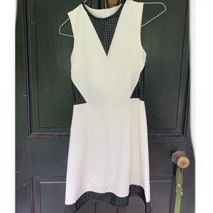 Armani Exchange White and Black Mesh Dress